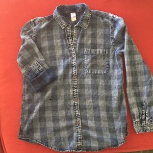 NWOT Buffalo Check Chambray button-up shirt